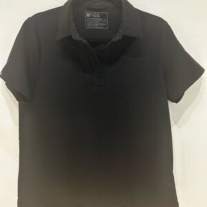 Figs Black Technical Polo Shirt